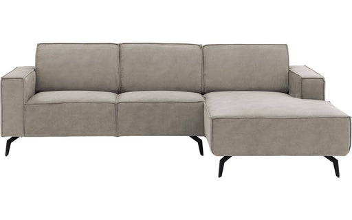 Goossens Hoekbank Hercules grijs, microvezel, 2-zits, modern design met chaise longue rechts-300749837