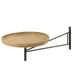 J-Line Tafel Muur Draaiend Rond Hout/Metaal Naturel - ThatLyfeStyle