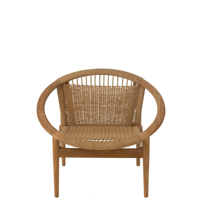 J-Line Fauteuil Rond Hout Naturel