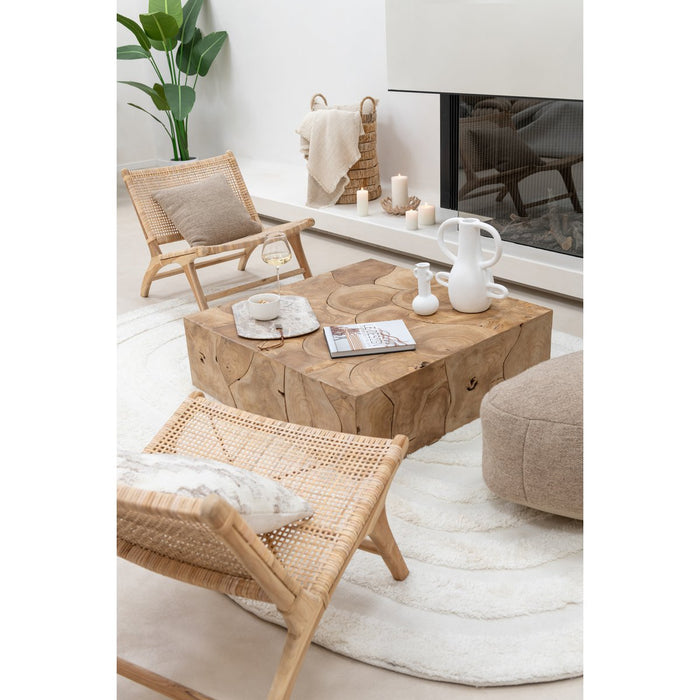 J-Line Fauteuil Geweven Hout Naturel