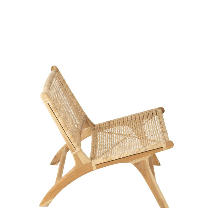 J-Line Fauteuil Geweven Hout Naturel