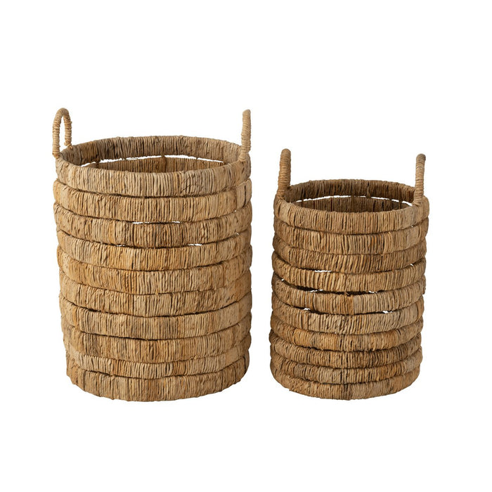 J-Line mand Cilinders - waterhyacint - naturel - 2 stuks