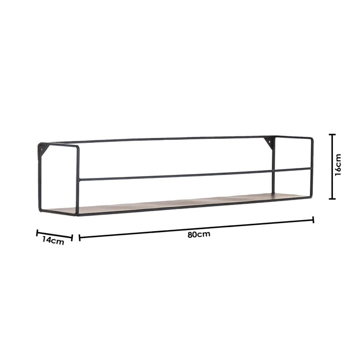 Wandplanken - Zwart - Metaal - 40x14x16/80x14x16cm - Set 2