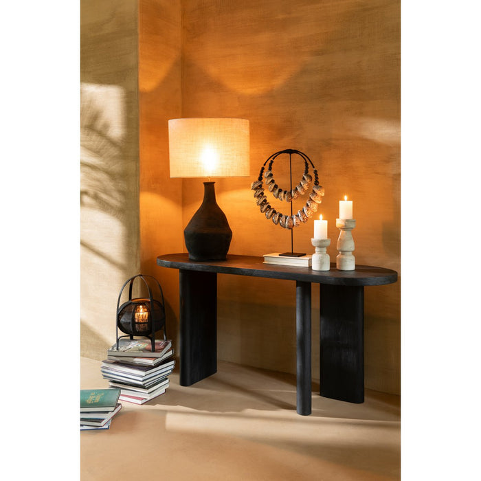 J-Line Sidetable Teak Hout Zwart