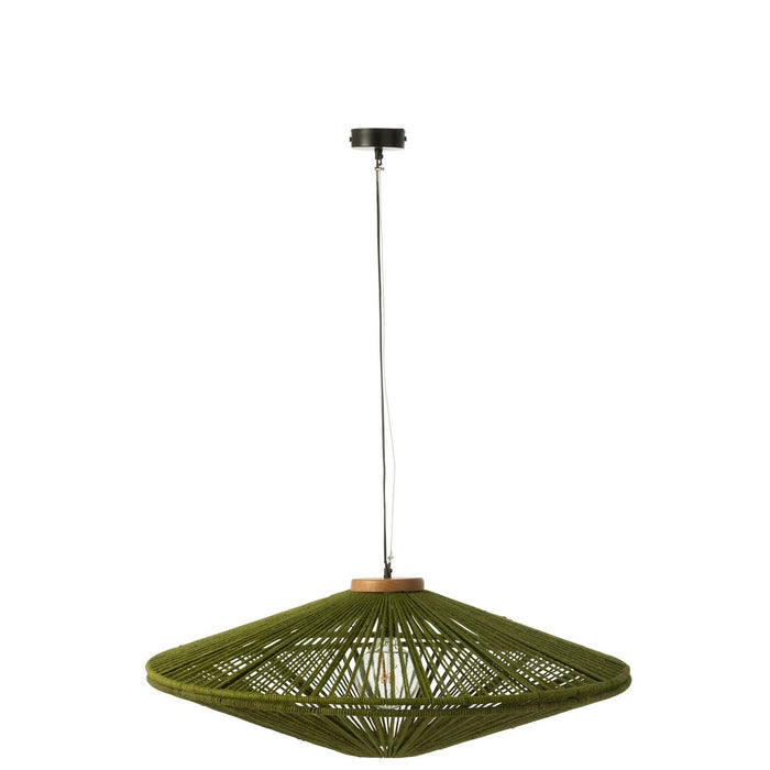 J-Line Hanglamp Ovni Ijzer/Jute Groen Large