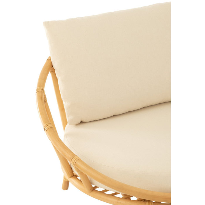 J-Line Fauteuil Jute Textiel Naturel Wit