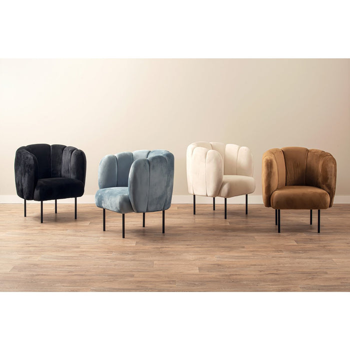 Leitmotiv Tulp Fauteuil Fluweel Zwart