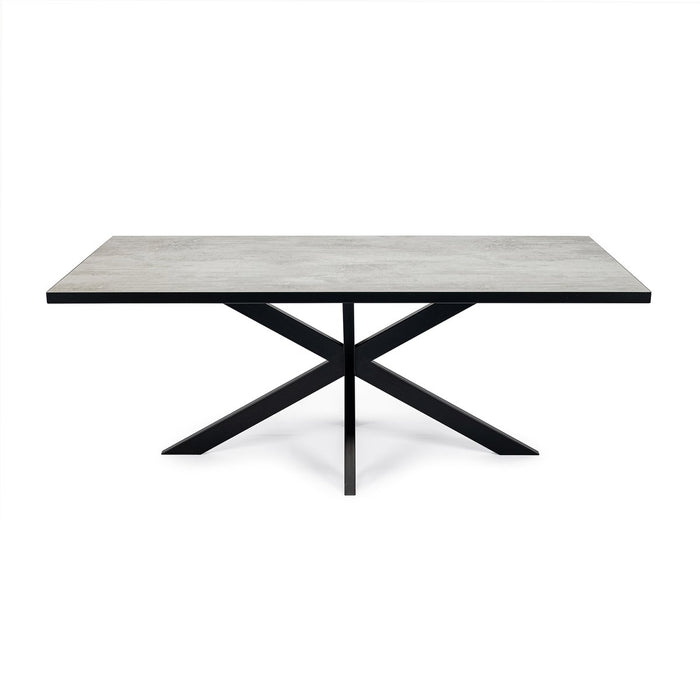 Stalux Eettafel 'Gijs' 240 x 100cm, kleur zwart / beton