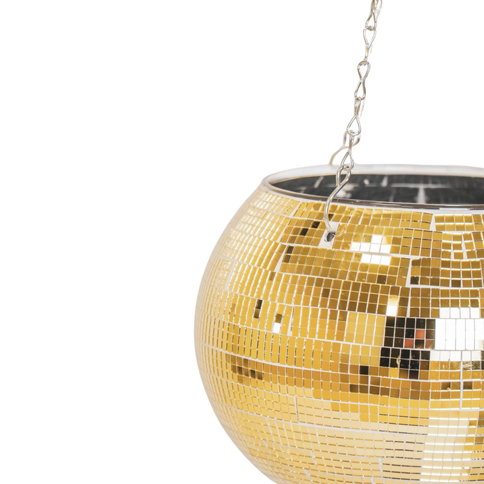 Hangende Plantenpot - Disco - Glas - Goud - 25x25x25cm