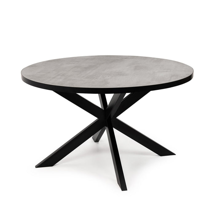 Stalux Ronde eettafel 'Daan' 120cm, kleur zwart / beton