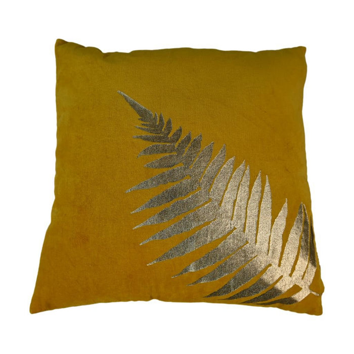 Cushion with print - 45x45 - MustardYellow/Gold - Velvet