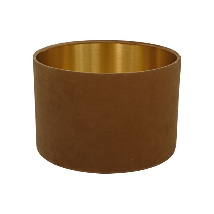 Lampenkap Rond - ø42x28 - Beige/goud - Fluweel