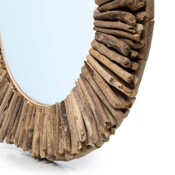 De Driftwood Halo Spiegel - Naturel - M - ThatLyfeStyle