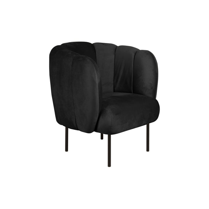 Leitmotiv Tulp Fauteuil Fluweel Zwart