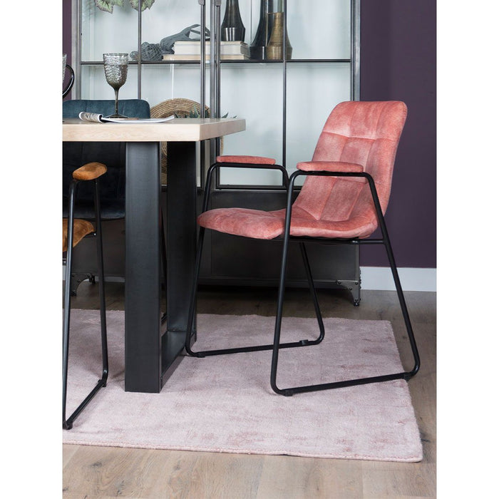 Home67 Eetkamerstoel Maxime Velvet Pink - ThatLyfeStyle