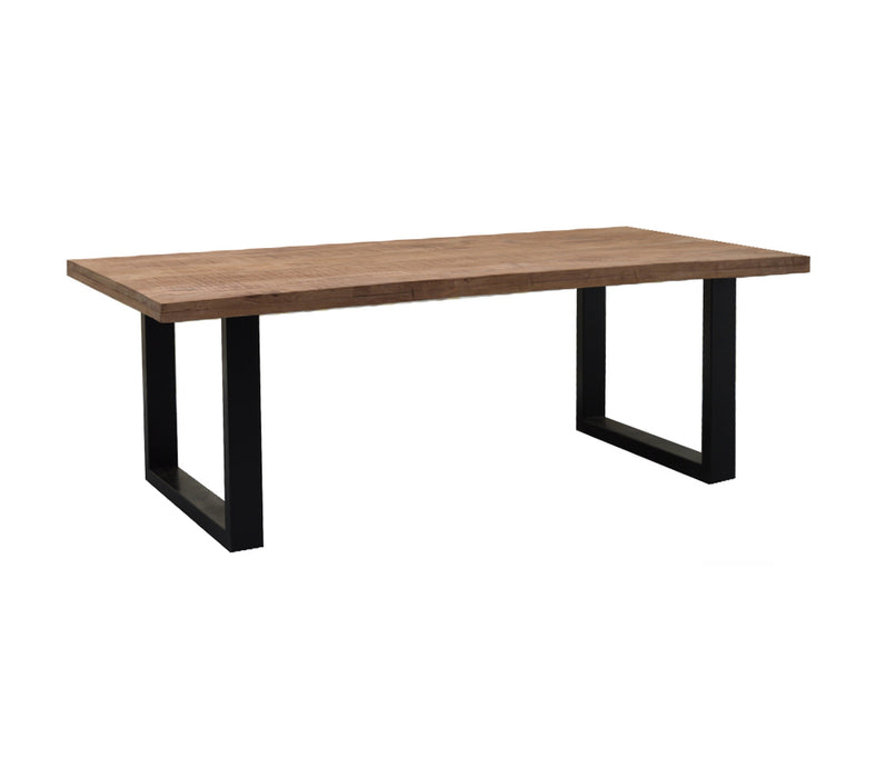 Brix Sturdy Eettafel Mangohout Zwart Staal 180x90 cm