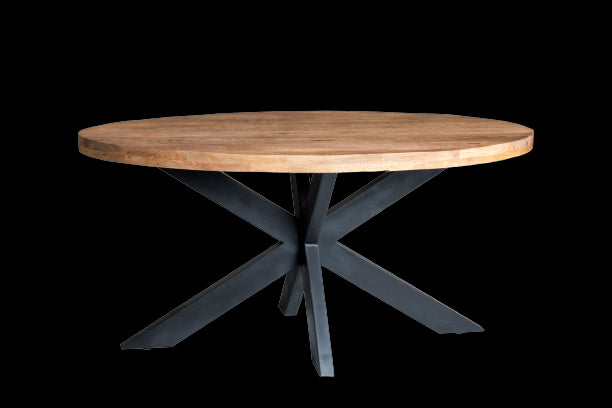 Brix Sturdy Oval Eettafel Mangohout Staal 160cm