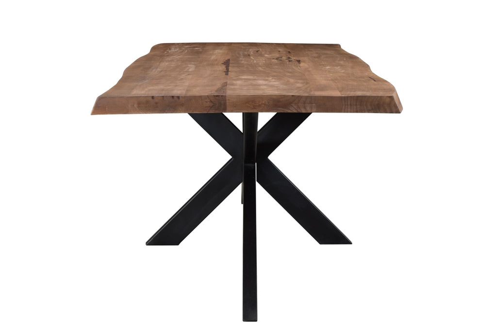 Brix Sturdy Tree Top Spider Eettafel Mangohout Staal 200 cm