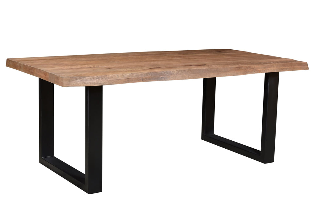 Brix Sturdy Tree Top Eettafel Mangohout Zwart Staal U 220x100 cm