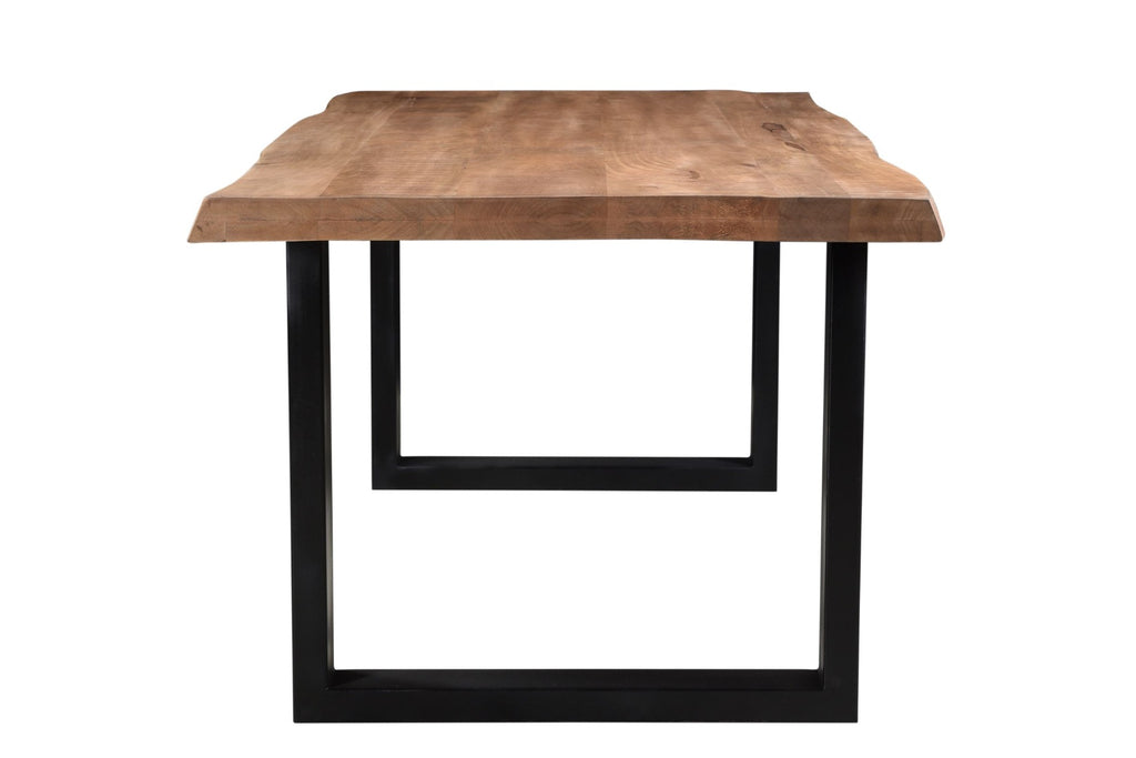 Brix Sturdy Tree Top Eettafel Mangohout Zwart Staal U 220x100 cm