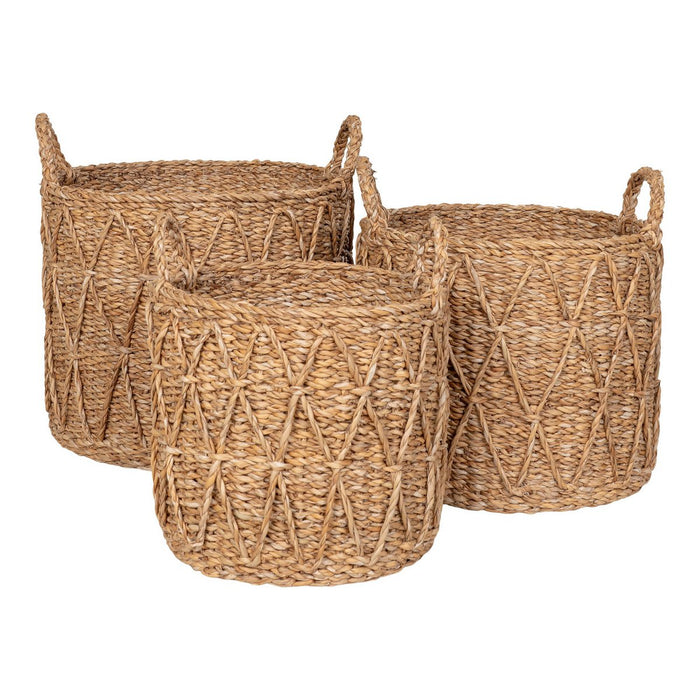 Krabi Basket - Mand, zeegras, naturel, set van 3