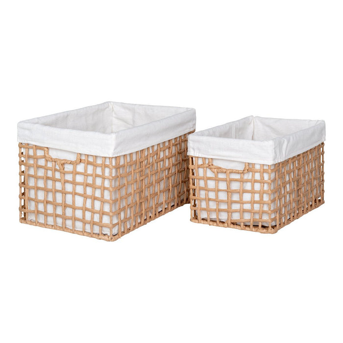 Bustelo Basket - Mand, papier, naturel, set van 2