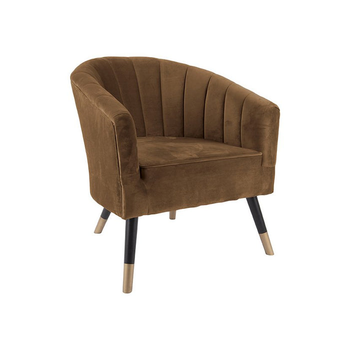 Leitmotiv Fauteuil Royal Bruin Fluweel