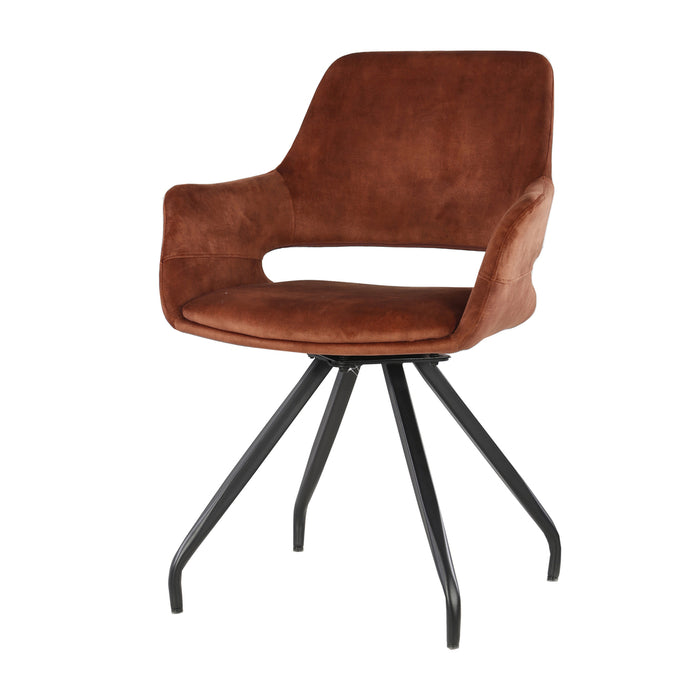 Livingfurn Capp Rust Velvet Eetkamerstoel