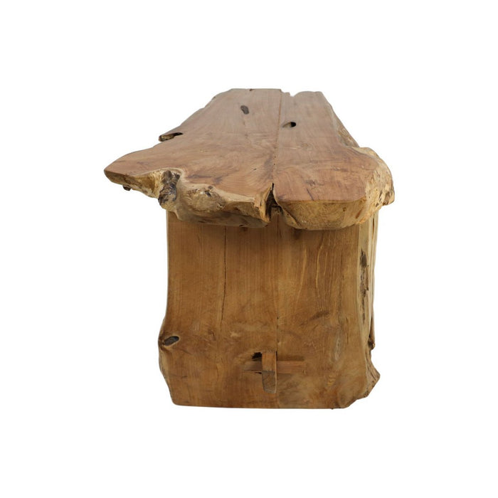 Teakhouten bank - 80x40x45cm - Naturel teak