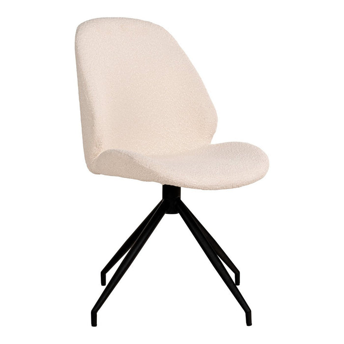 House Nordic ApS Monte Carlo Dining Chair Bouclé Draaibaar Wit HN1232 Set van 2 - ThatLyfeStyle