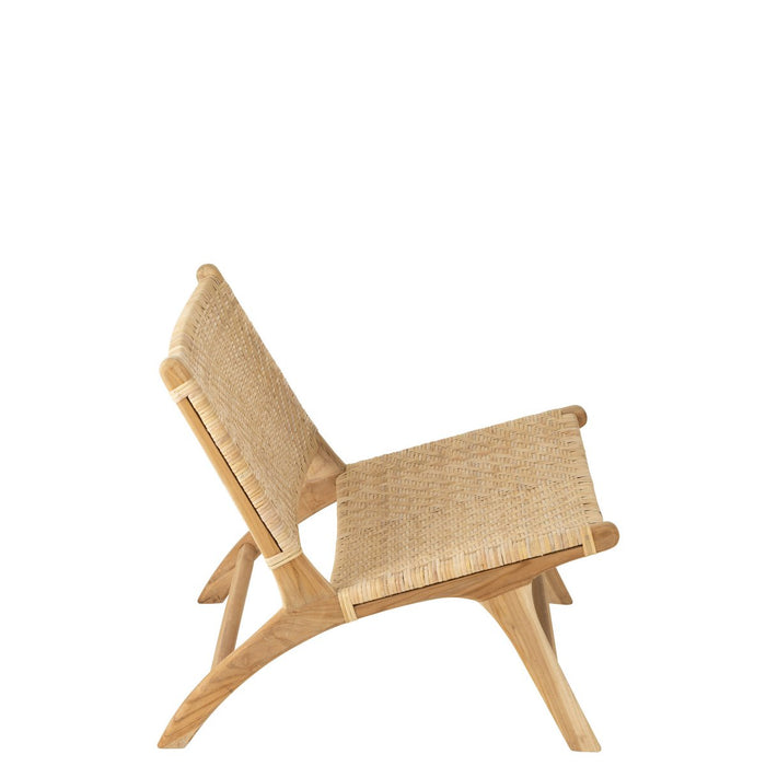 J-Line Fauteuil Geweven Rotan Naturel