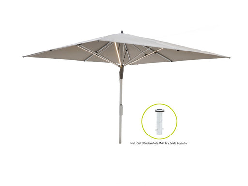 Glatz Fortello LED parasol 400x400cm Taupe-122501
