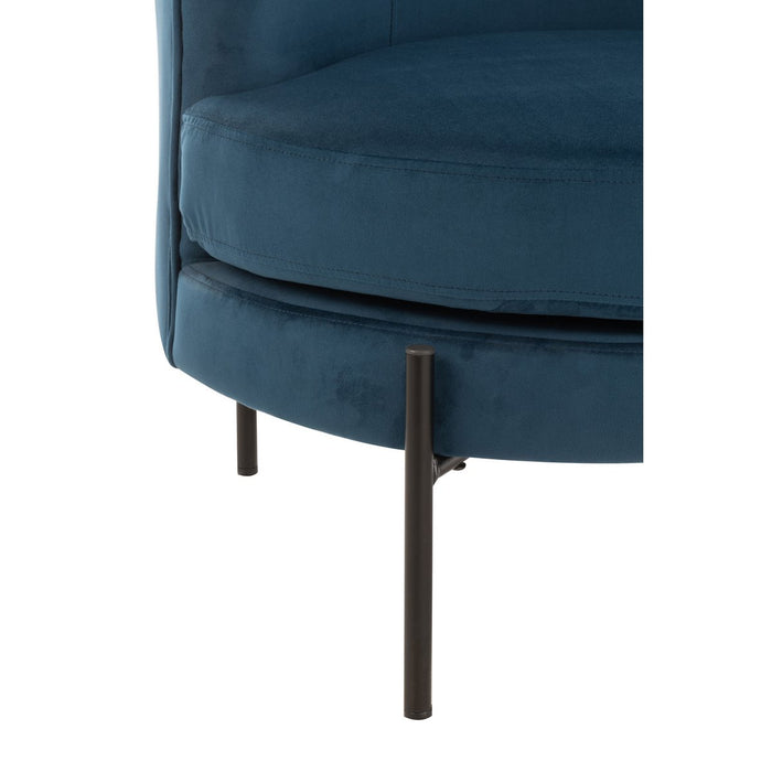 J-Line Loungestoel Rond Textiel Metaal Blauw