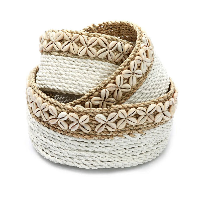 The White Sunday Baskets - Wit Naturel - Set van 3