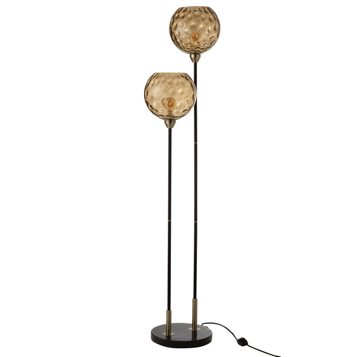 J-Line lamp Staand Bollie - steen/marmer - zwart