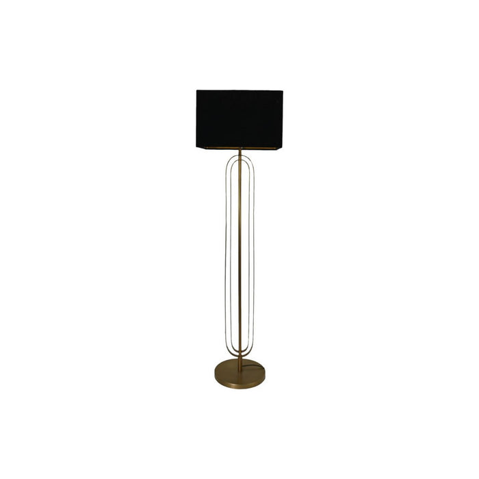 Lampenkap Vierkant - 42x42x28 - Zwart/goud - Fluweel