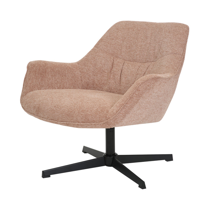 Livingfurn Daphne Draaifauteuil Roze Stof Gecoat Staal