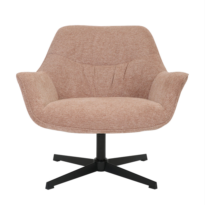 Livingfurn Daphne Draaifauteuil Roze Stof Gecoat Staal