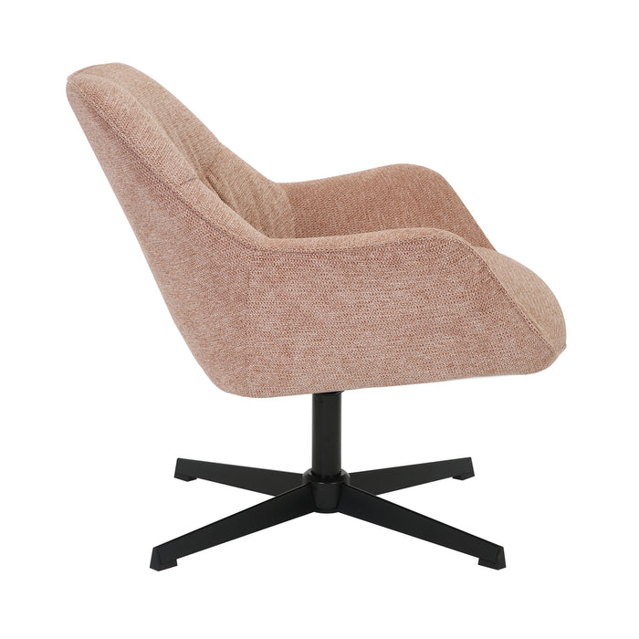 Livingfurn Daphne Draaifauteuil Roze Stof Gecoat Staal