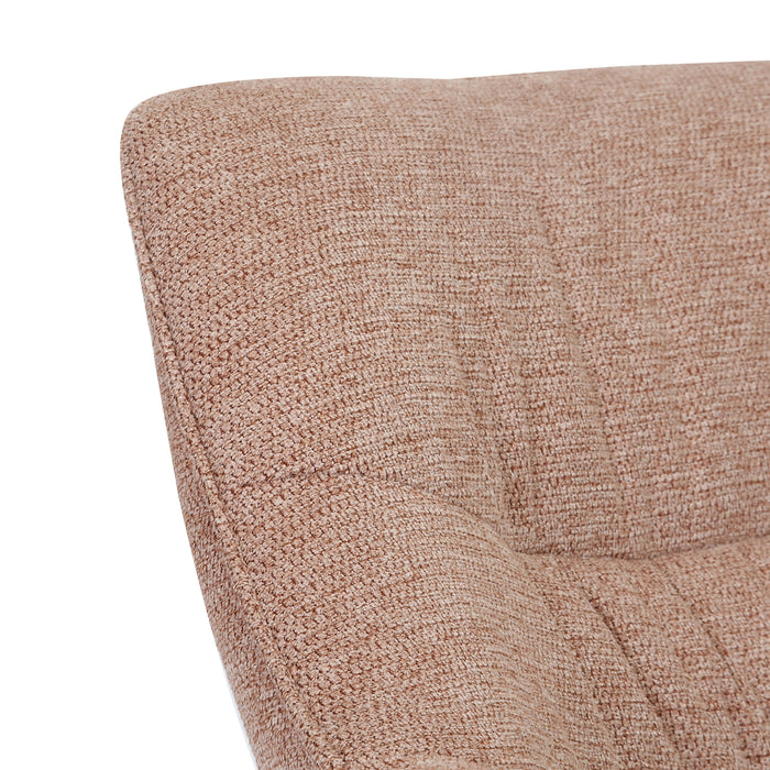 Livingfurn Daphne Draaifauteuil Roze Stof Gecoat Staal