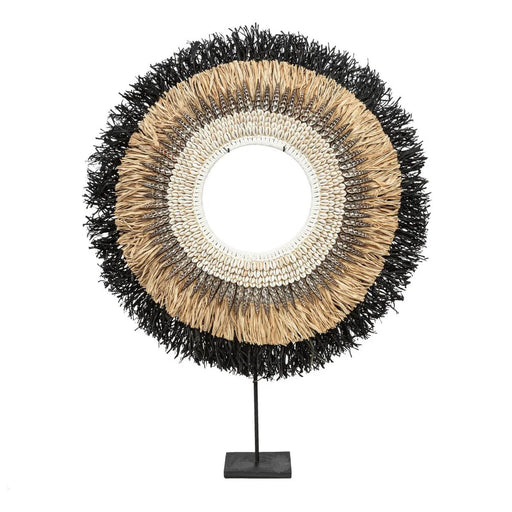 The Mojo Raffia Op Stand - Naturel Zwart - L - ThatLyfeStyle