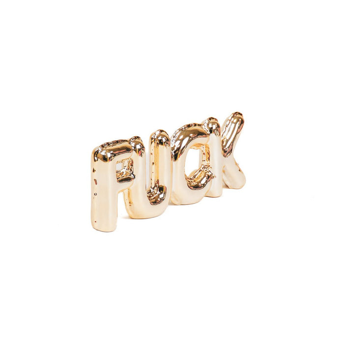 Ornament - Ballon 'FUCK' - Keramiek - Goud - 25x3,5x10cm