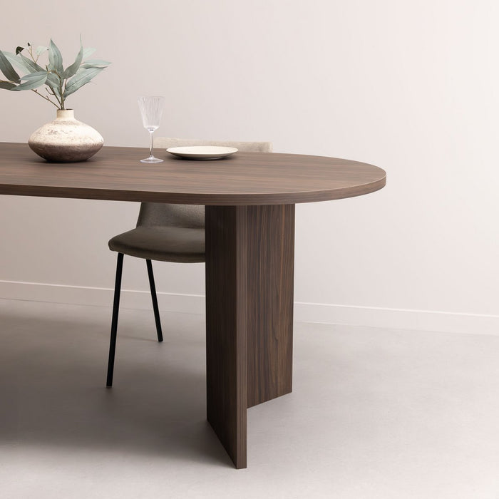 Eettafel Nina 200 x 90cm, kleur bruin notenhout