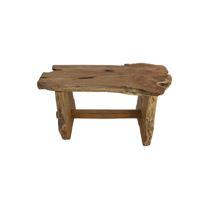 Teakhouten bank - 80x40x45cm - Naturel teak