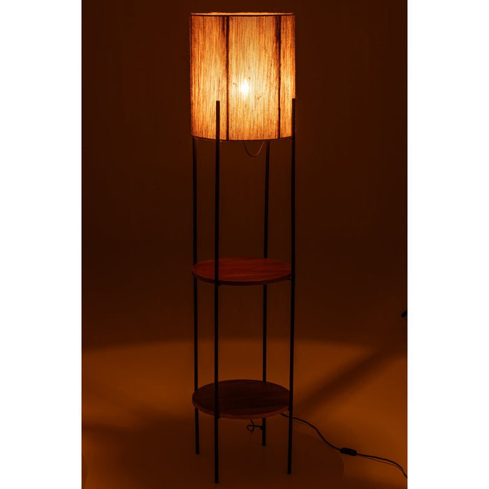 J-Line Lamp Ijzer/Mango Nat/Zwart