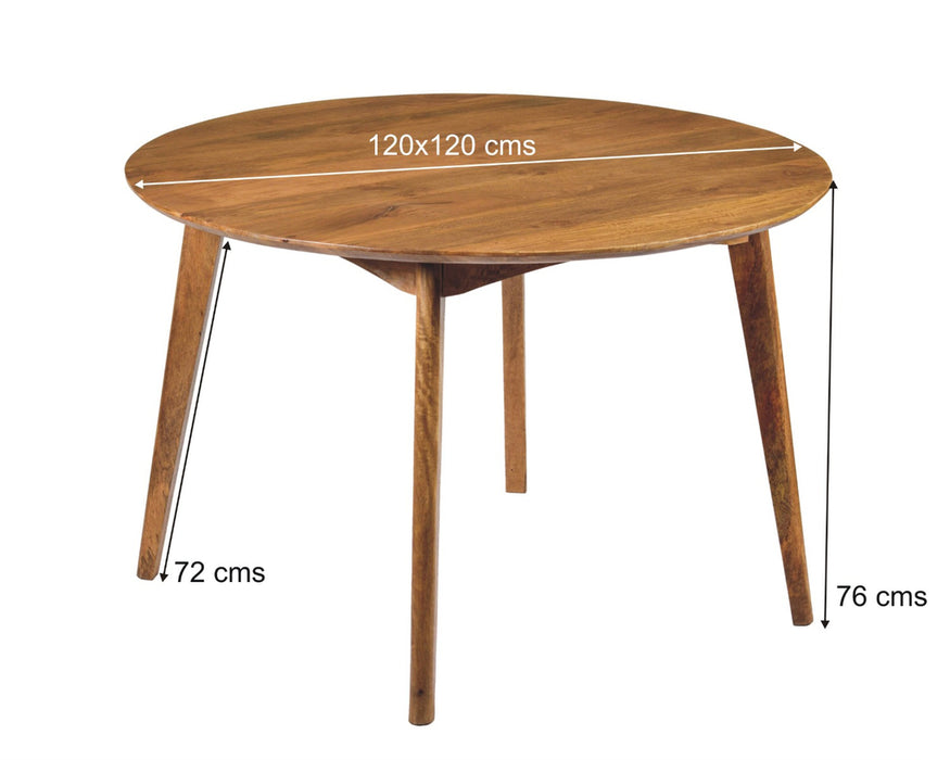 Livingfurn Elias Eetkamertafel Round Mangohout 120 cm