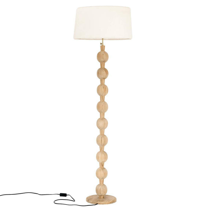 HSM Collection-Vloerlamp Breeze-155x48x48-Naturel-Teak