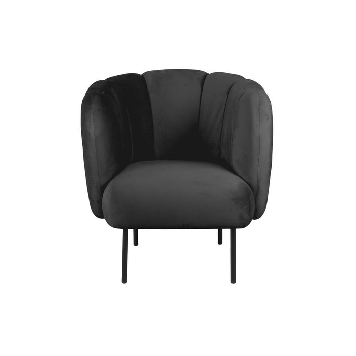 Leitmotiv Tulp Fauteuil Fluweel Zwart