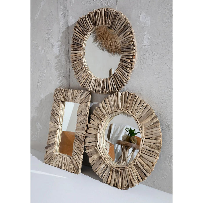 De Driftwood Halo Spiegel - Naturel - M - ThatLyfeStyle