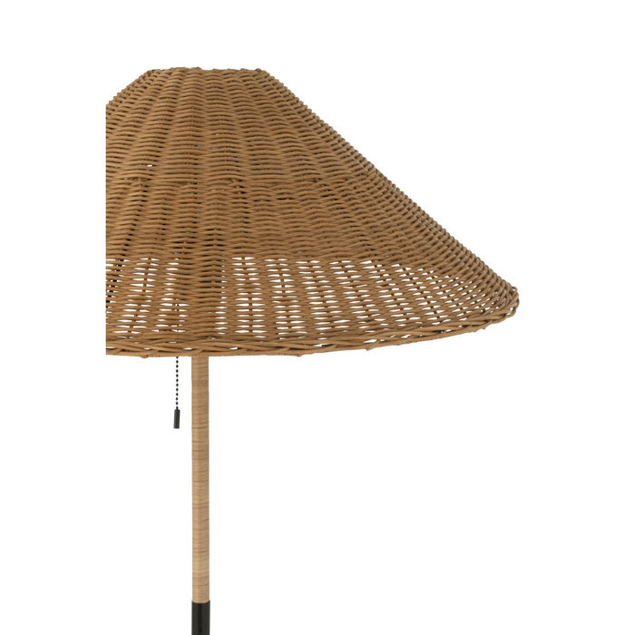 J-Line staande lamp - metaal/rotan - zwart/naturel